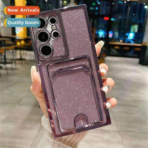 适用Samsung S24Ulta plating insert card case S22ultra gradie
