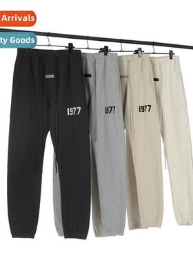 2022ss ESSENTIALS 1977 FOG Flocked Ir-On Padded Sweatpants
