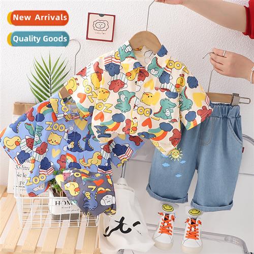 Boys summer su su 2023 new summer carto shirt short-sleeved