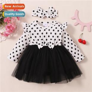 2021 polka dot fall new sleeved Girls print spring