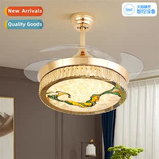 fan light invisible Enamel living crystal Chinese room color