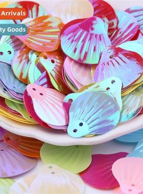 18mm shell-shaped sequins fish scale beads colorful fan-shap