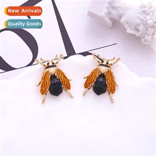 drop small insect cute temperament oil earrings senior alloy