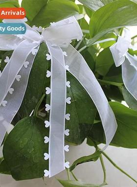 Valentines Day Heart Fluttering Ribb Bow Wedding Car Rearvie