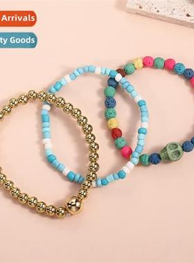 New Colourful Beaded Bracelet Simple Stch Rope 3 Piece Strin