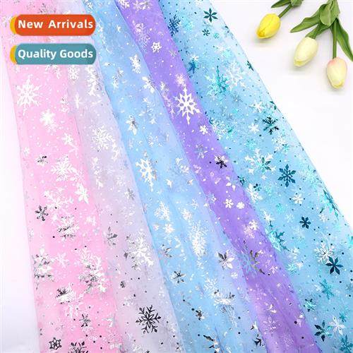 silver snowflake mesh fabric Frozen yarn Princess Elsa dress