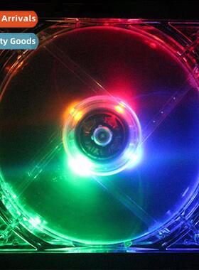 8025 8CM LED light fan Computer case fan Transparent case co