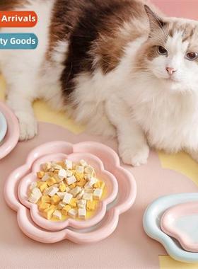 ins style h-painted cat ceramic bowl pet bowl ceramic shallo