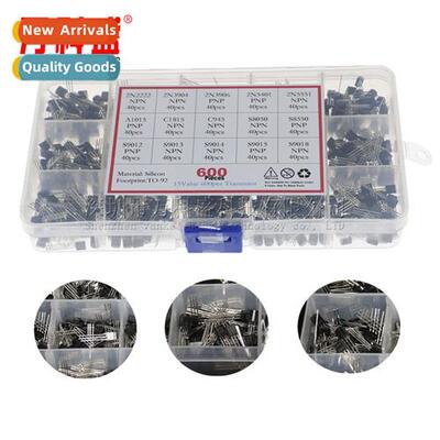 15 Types  Transistors 40pcs each 600pcs TO-92 wh 15 compartm