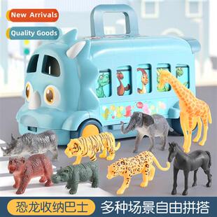 Childrens gift dinosaur car bus toy animal scene game stora