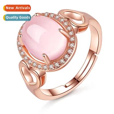 n silver-plated hibiscus ste love ring female diamd rose gol