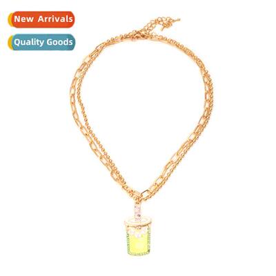 Versatile simple double necklace retro fashi temperament dia