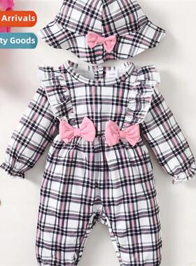 ins baby spring  fall  2023 new n plaid print lg-sleeved top