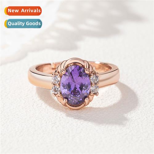 n ruby ring female plated 18K gold amethyst finger ring pers