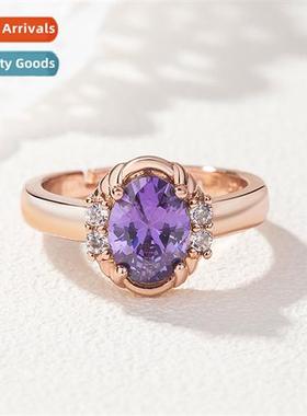 n ruby ring female plated 18K gold amethyst finger ring pers