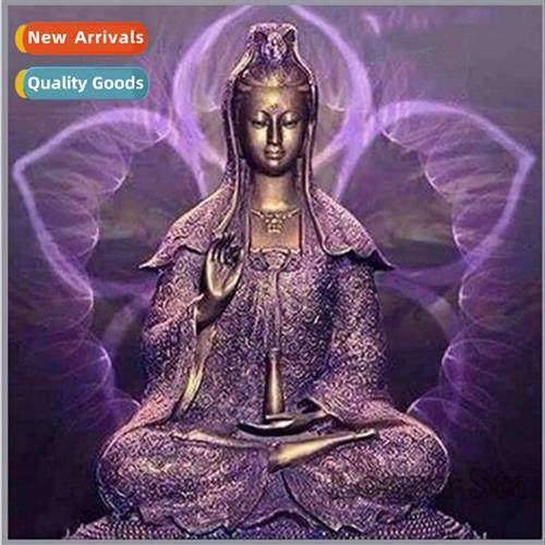 Diamd painting new DIY Lotus Goddess  Mercy full  round diam