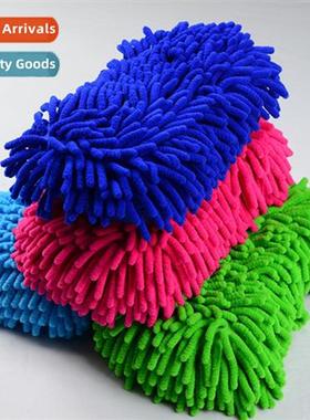 Micriber single-sided chenille absorbent car cleaning gloves