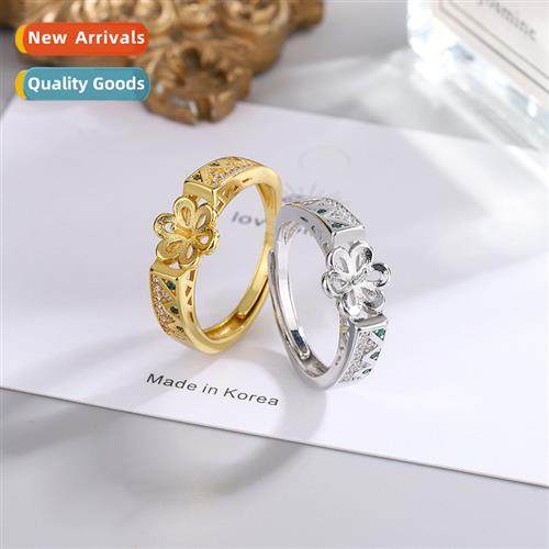 Set zircia jade womens ring empty bracket finger ring DIY ac