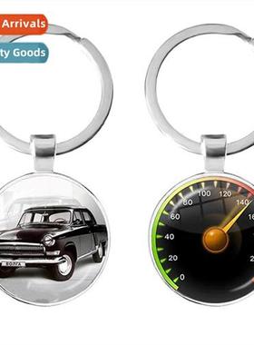 Creative Luxury Car Steering Wheel Time Gemste Keychain Geek