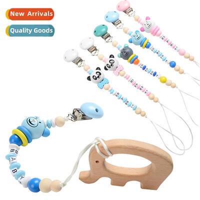 Pacifier drop chain Teer rope Wooden Bear Carto Pa Carto