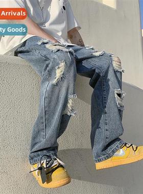 Fashi casual jeans men 2022 summer models straight sports ho