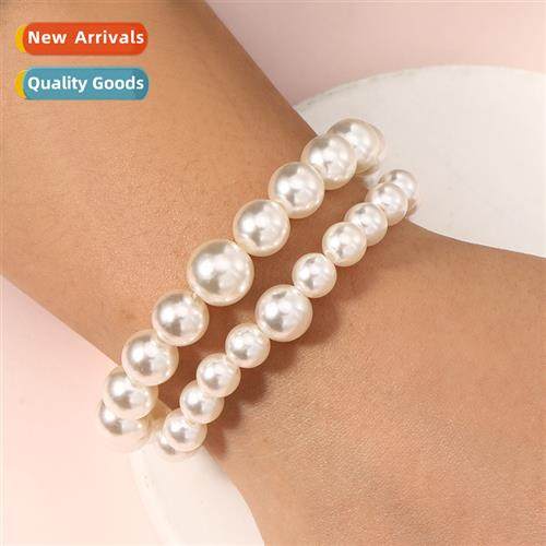 French retro simple pearl elastic bracelet fashi bracelet ve