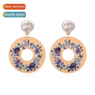 versatile simple acrylic earrings tem Korean retro style