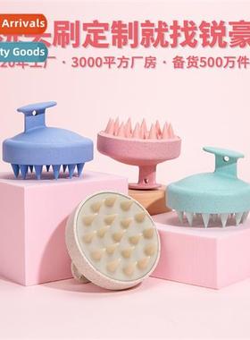 Wheat orange rod round shampoo comb does not hurt  scalp mas