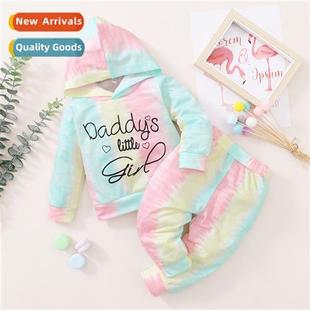 printed 2021 tie dye Autumn new Girls letters Spring