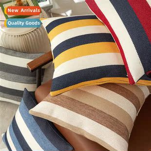 Colorful ethnic style rough fabric pillow cover retro style