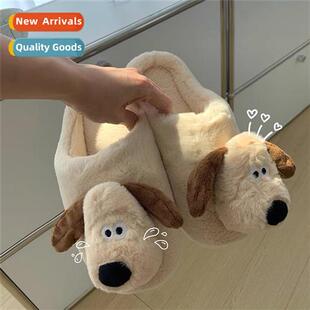 Niche er  cfee dog cott slippers girls heart carto plush sli