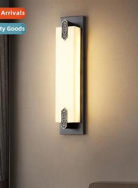 Copper new Chinese wall lamp living room TV background wall