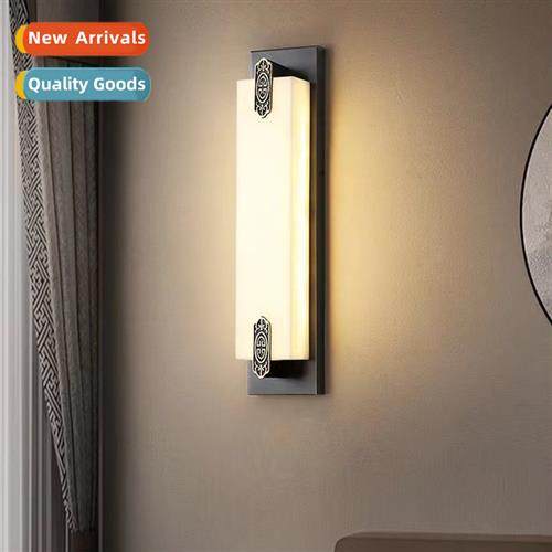 Copper new Chinese wall lamp living room TV background wall