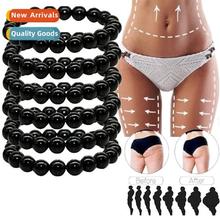 Summer European and American black faux obsidian slimming an