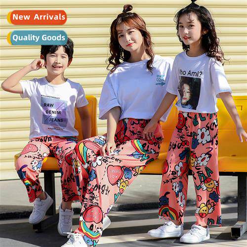 2023 Summer Parent-child thin ice silk pants loose n-marking