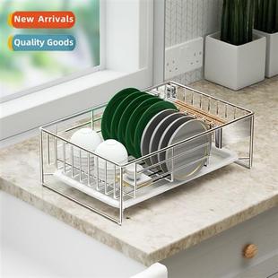 Countertop Kchen Drainage Basket Storag Stainless Dish Steel