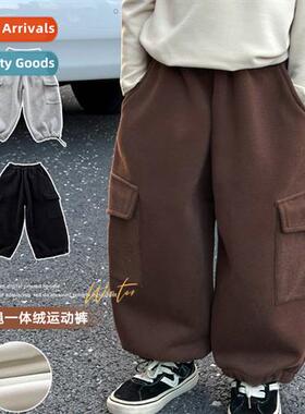 Boys Padded Thickened Sweatpants Winter Clothing