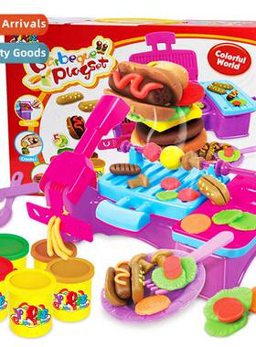 Childrens playdough mold tool set burger grill color clay li