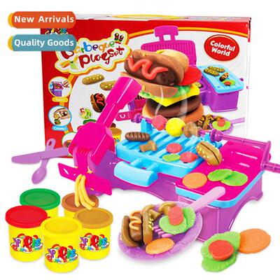 Childrens playdough mold tool set burger grill color clay li