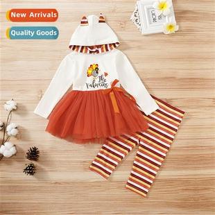 Thanksgiving fall print turkey new 2021 spring Girls