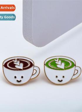 creative carto cfee cup pin metal badge clothing exhibi gift