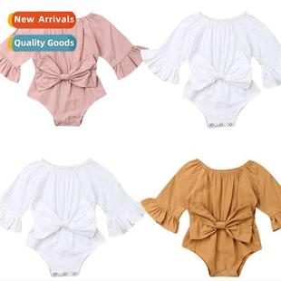 2019 Baby Girl Infant Lg Sleeve Dress Bodysu Bowknot Crawl S