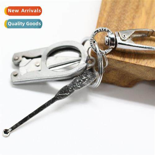 Keychain Single ring keychain wh small scissors ear picker F