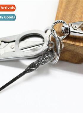 Keychain Single ring keychain wh small scissors ear picker F