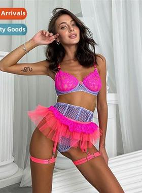 2022 new womens fashi mesh see-through splicing collisi colo