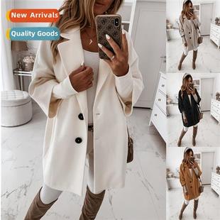 winter seven lapel 2023 pocket butt fall sleeve New quarter