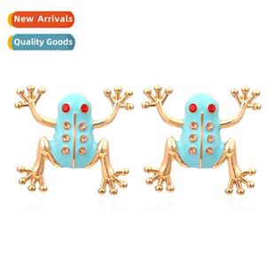 New creative cute alloy drilling small animal earrings retro