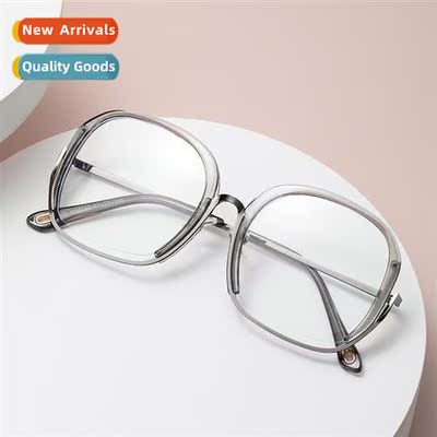 68040 metal half-ring large frame eyeglasses frame 2022 new