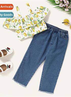 Girls spring  autumn  2021 new n lem halter top + solid colo