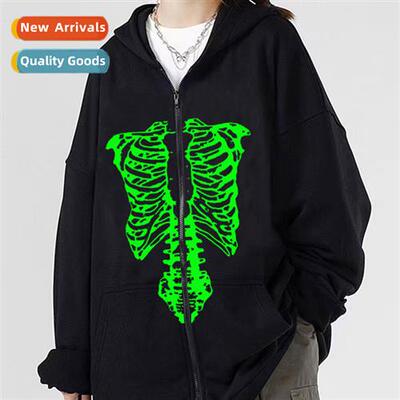 2022 High Set Hip Hop Oversize Be Lg Sleeve Zipper Sweatshir